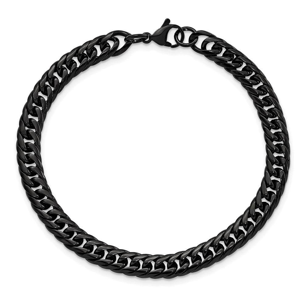 Edelstahl Chisel Poliert Schwarz Ip-beschichtet 9 Zoll Panzer Gliederarmband