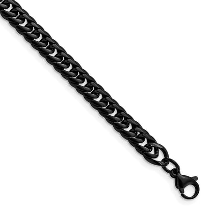 Edelstahl Chisel Poliert Schwarz Ip-beschichtet 9 Zoll Panzer Gliederarmband