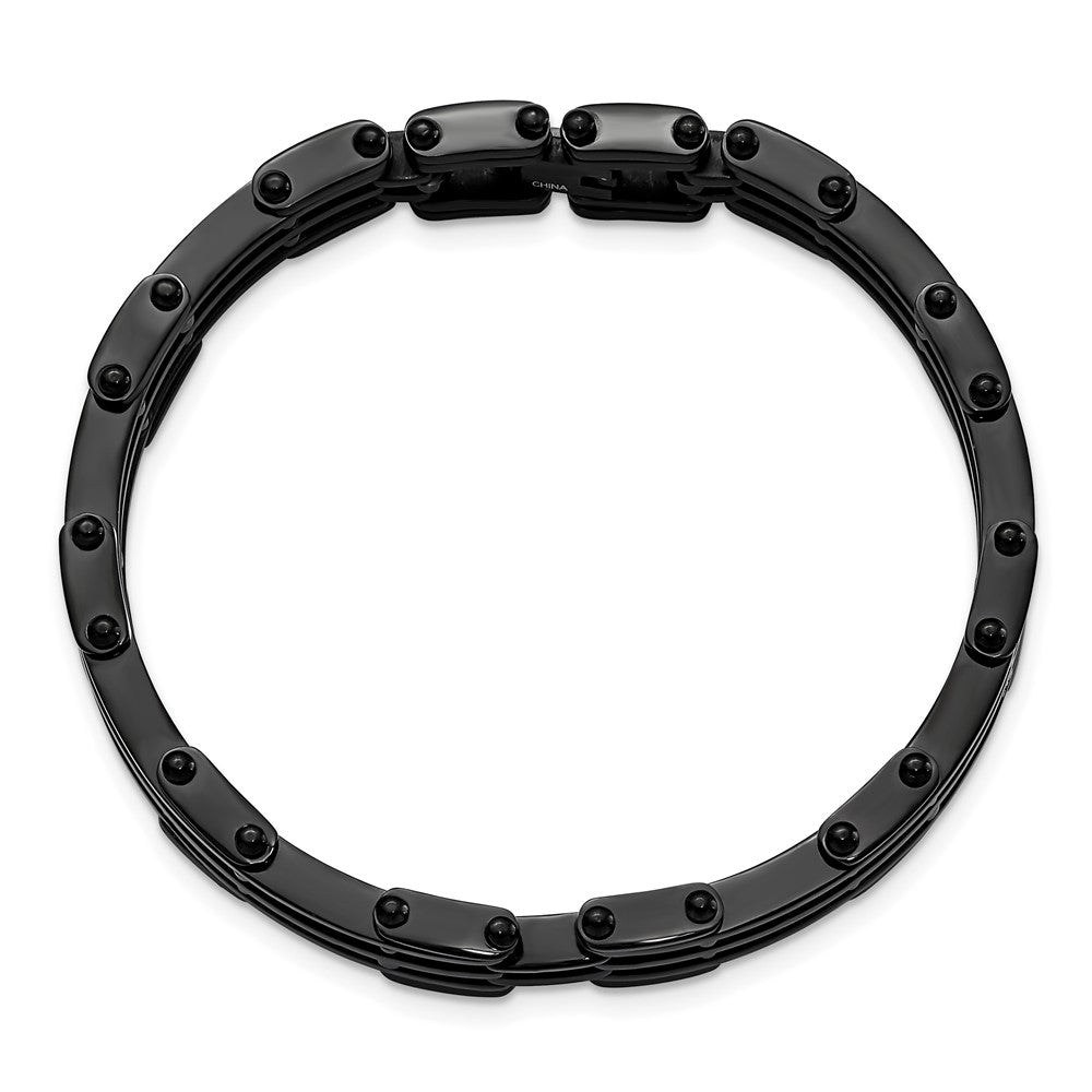8.5 Zoll Edelstahl Poliert Schwarz Ip-beschichtet Armband