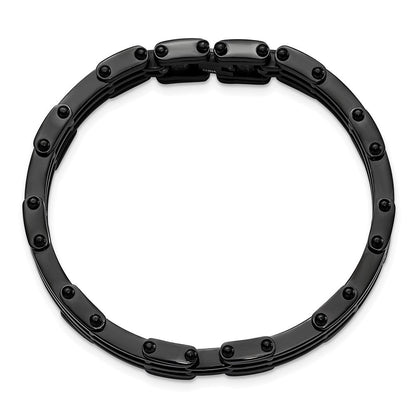 8.5 Zoll Edelstahl Poliert Schwarz Ip-beschichtet Armband