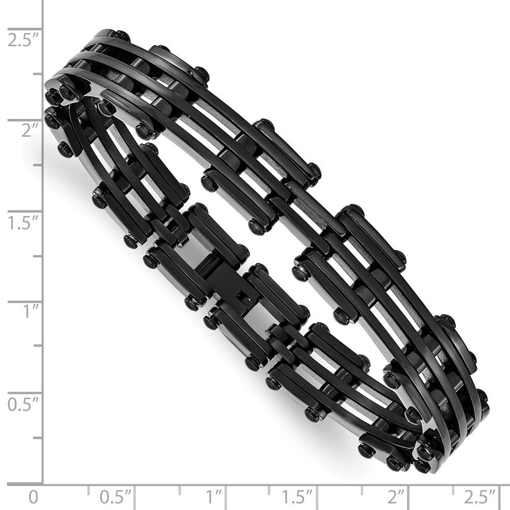 8.5 Zoll Edelstahl Poliert Schwarz Ip-beschichtet Armband