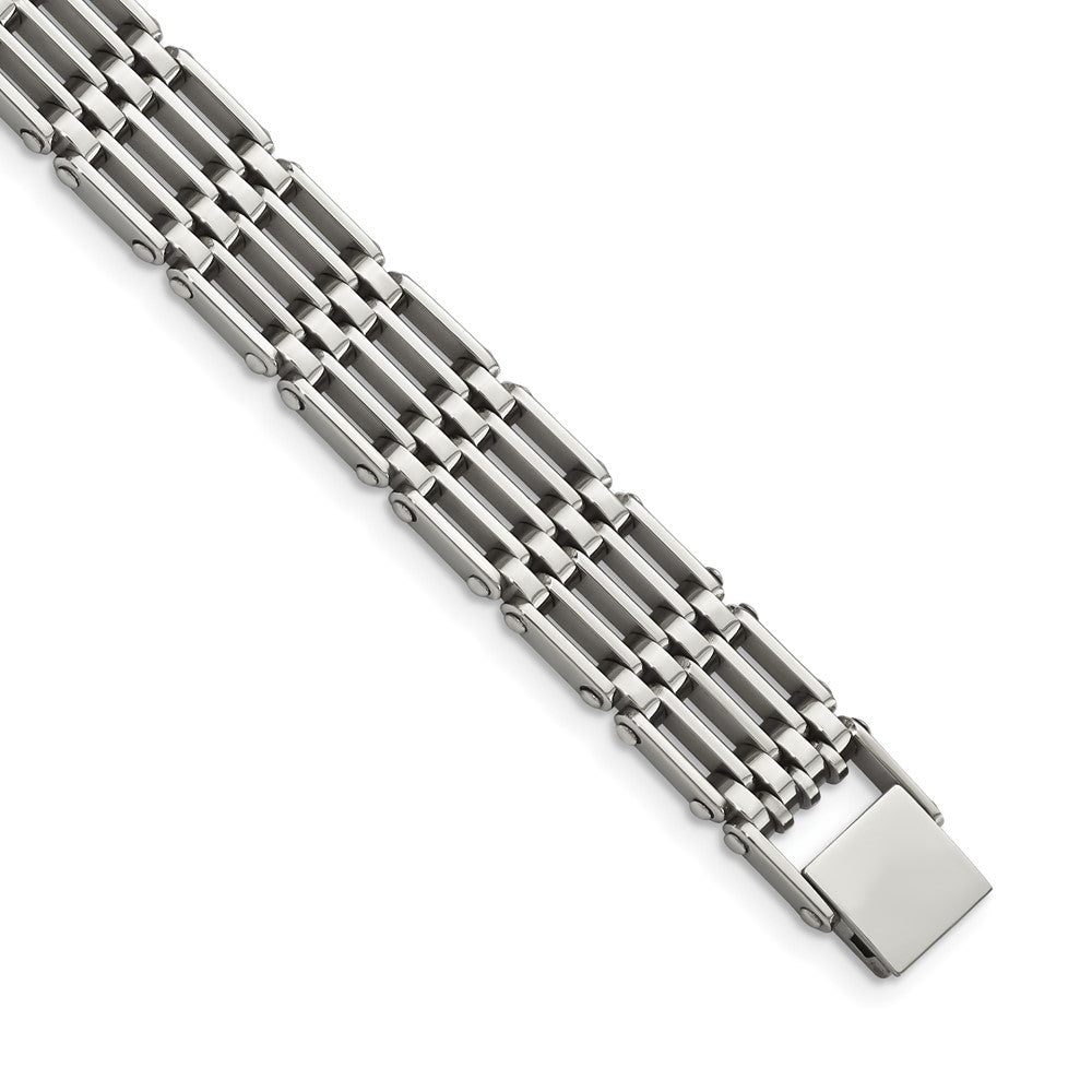 Edelstahl Chisel Poliert 8.5 Zoll Glieder Armband
