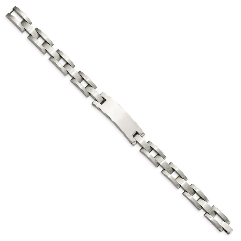 Edelstahl Chisel Gebürstet und Poliert 9.25 Zoll Id Armband