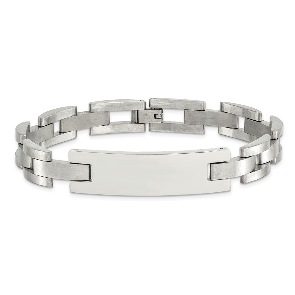 Edelstahl Chisel Gebürstet und Poliert 9.25 Zoll Id Armband