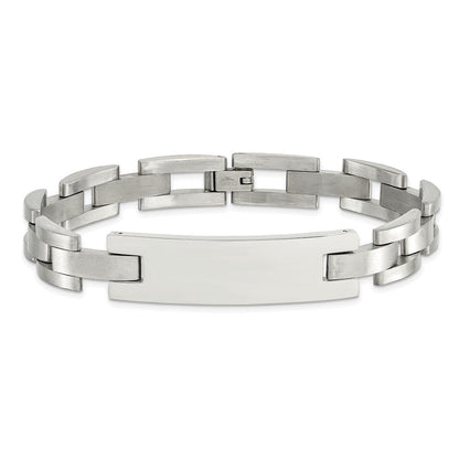 Edelstahl Chisel Gebürstet und Poliert 9.25 Zoll Id Armband