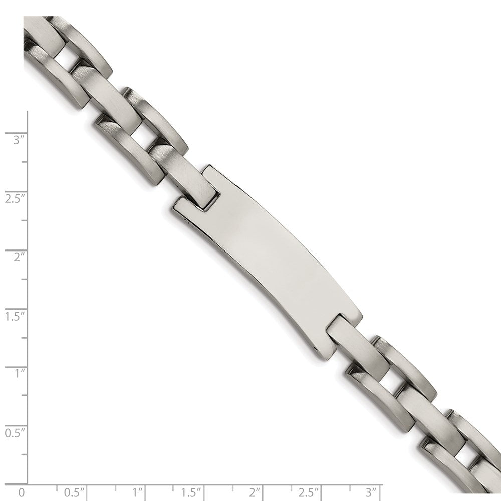 Edelstahl Chisel Gebürstet und Poliert 9.25 Zoll Id Armband