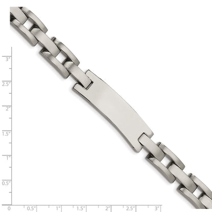 Edelstahl Chisel Gebürstet und Poliert 9.25 Zoll Id Armband