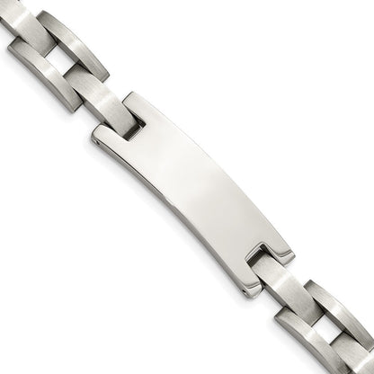 Edelstahl Chisel Gebürstet und Poliert 9.25 Zoll Id Armband