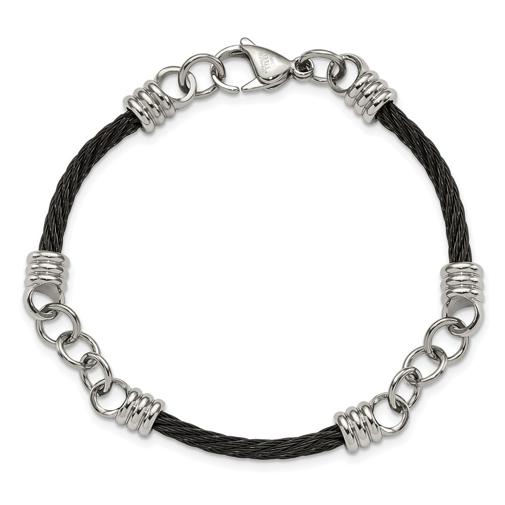 Edelstahl Chisel Poliert Schwarz Ip-beschichtet Ankerkette 9 Zoll Armband