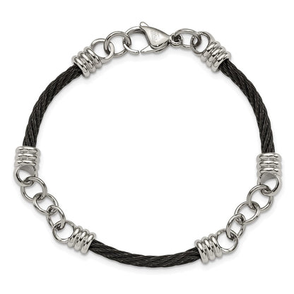 Edelstahl Chisel Poliert Schwarz Ip-beschichtet Ankerkette 9 Zoll Armband