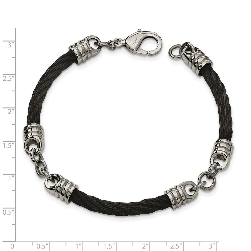 Edelstahl Chisel Poliert Schwarz Ip-beschichtet Ankerkette 9 Zoll Armband