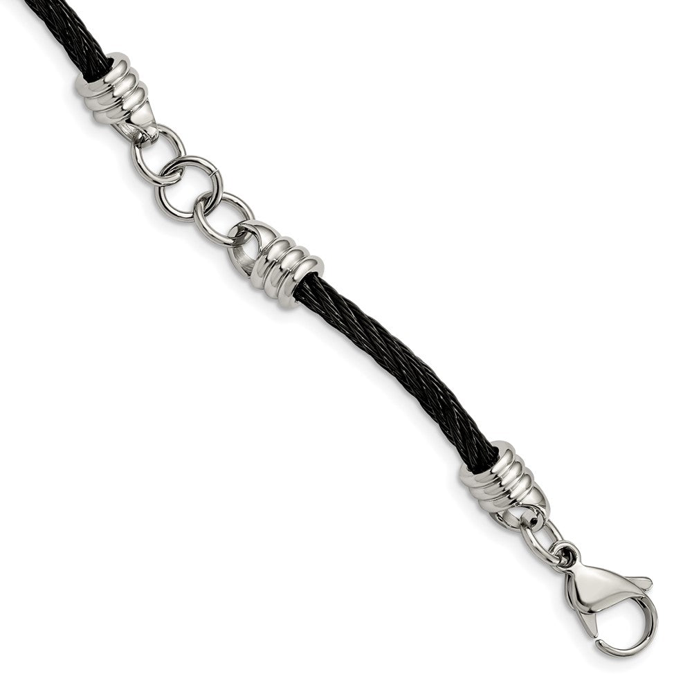 Edelstahl Chisel Poliert Schwarz Ip-beschichtet Ankerkette 9 Zoll Armband