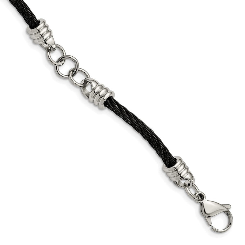 Edelstahl Chisel Poliert Schwarz Ip-beschichtet Ankerkette 9 Zoll Armband