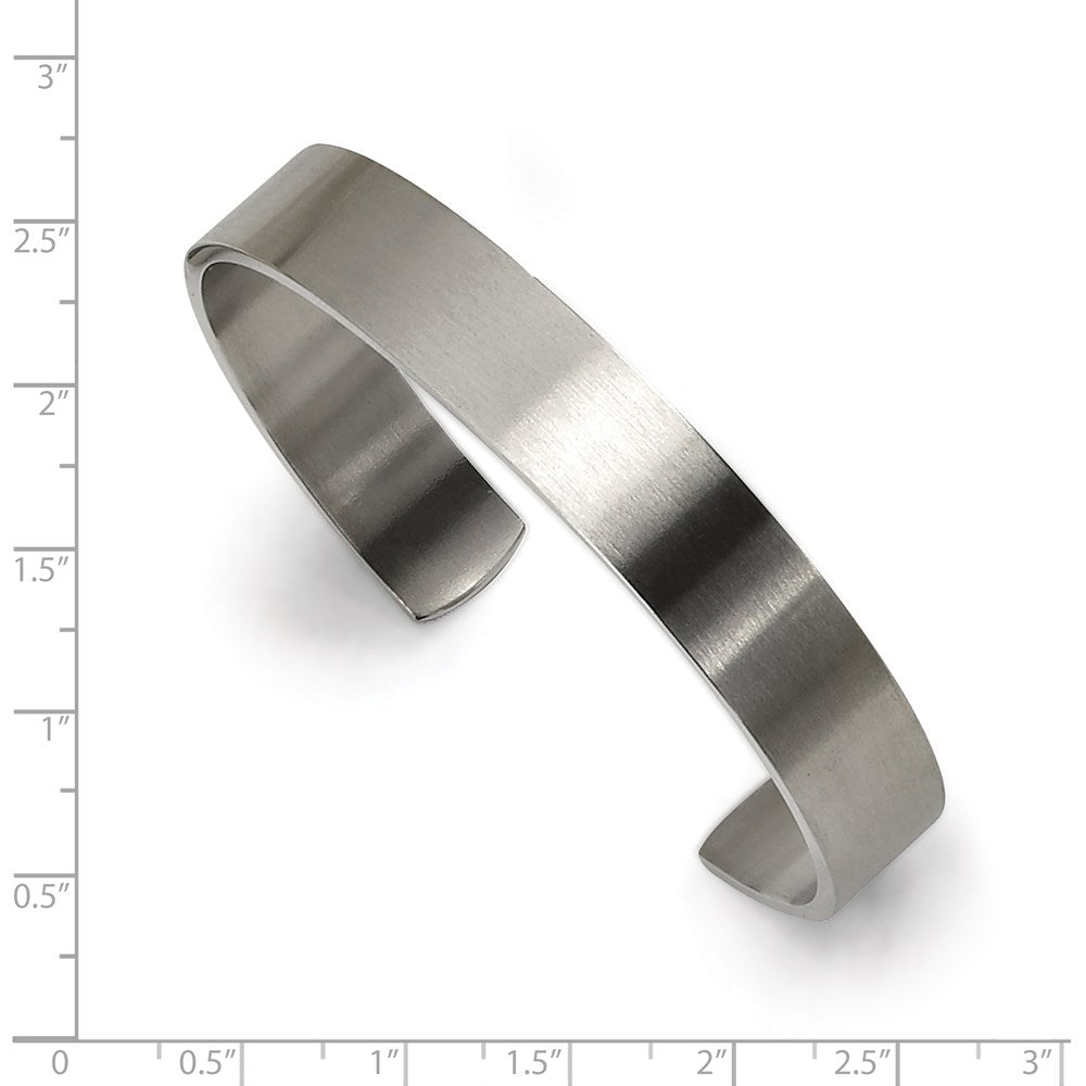 Edelstahl Chisel Gebürstet 12mm Manschette Armreif