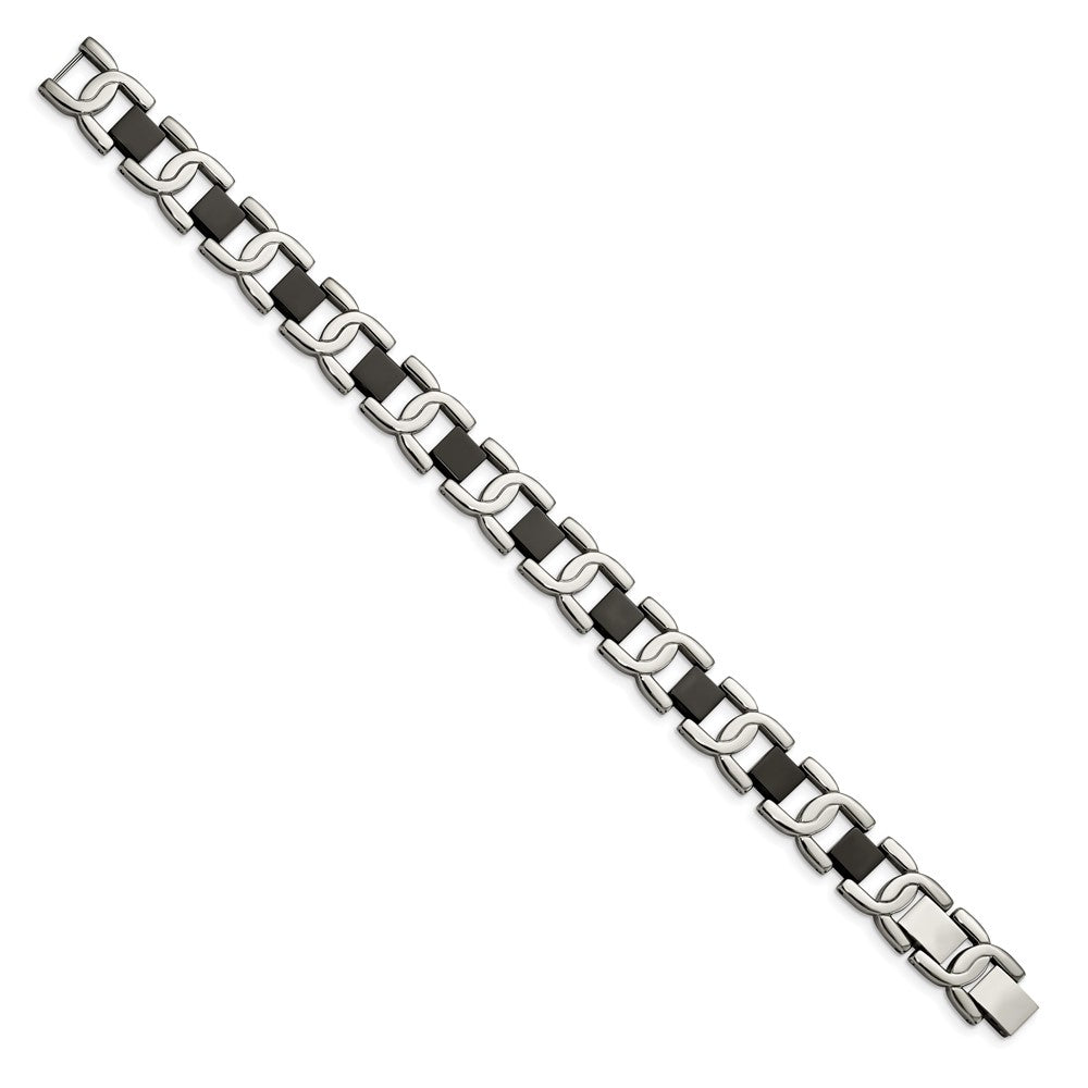 Edelstahl Chisel Poliert Schwarz Ip-beschichtet 8 Zoll Fantasieglieder Armband