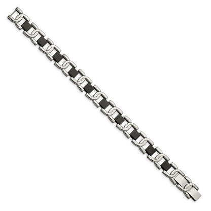Edelstahl Chisel Poliert Schwarz Ip-beschichtet 8 Zoll Fantasieglieder Armband