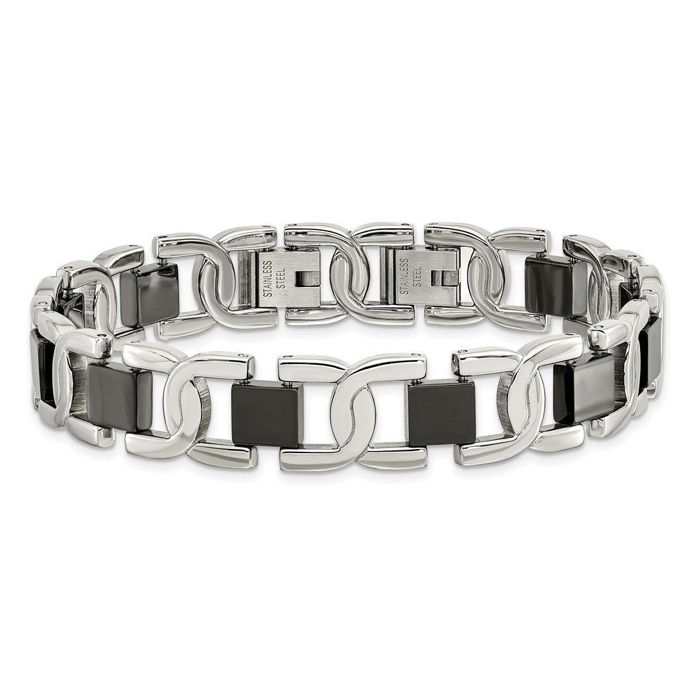 Edelstahl Chisel Poliert Schwarz Ip-beschichtet 8 Zoll Fantasieglieder Armband