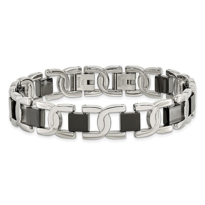 Edelstahl Chisel Poliert Schwarz Ip-beschichtet 8 Zoll Fantasieglieder Armband