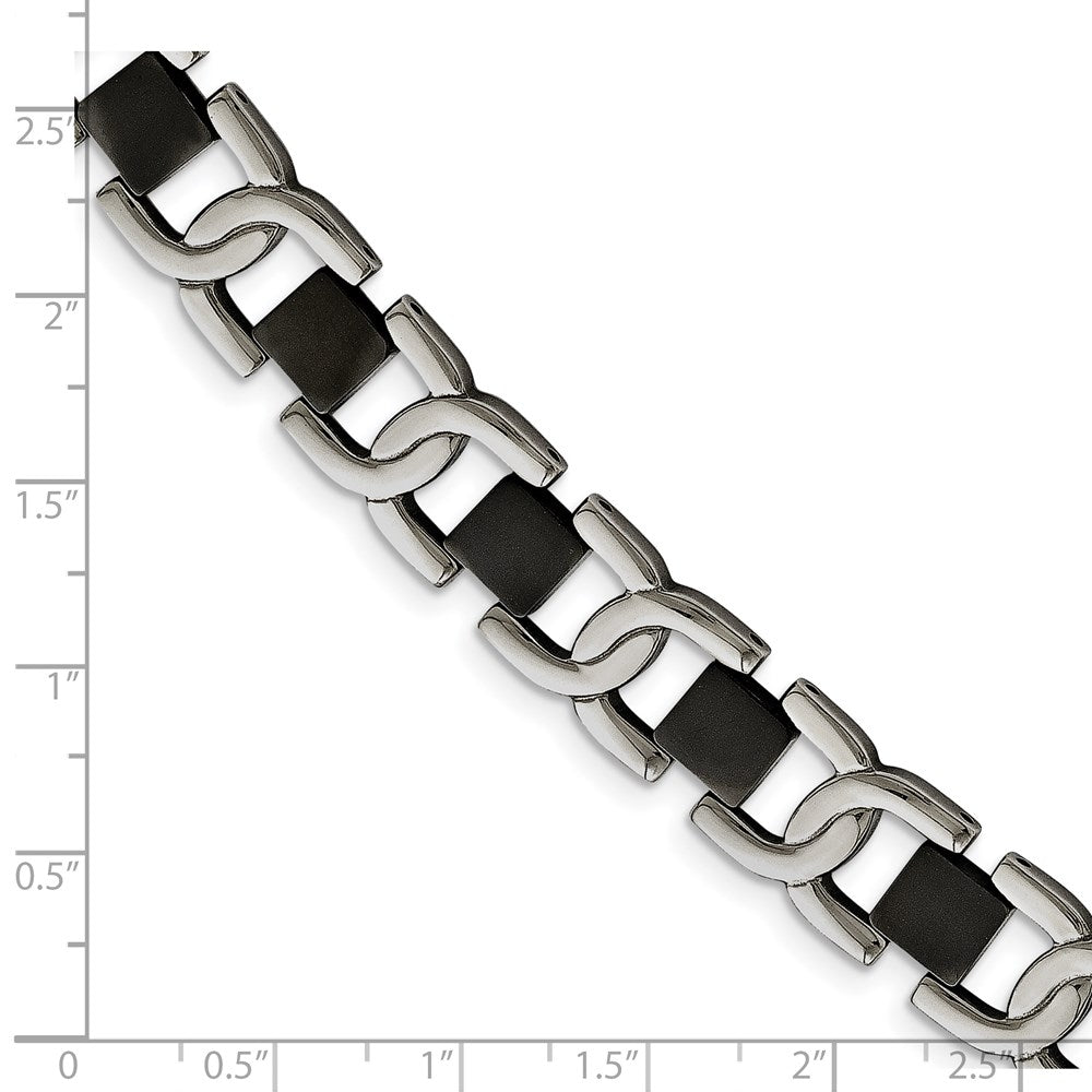 Edelstahl Chisel Poliert Schwarz Ip-beschichtet 8 Zoll Fantasieglieder Armband