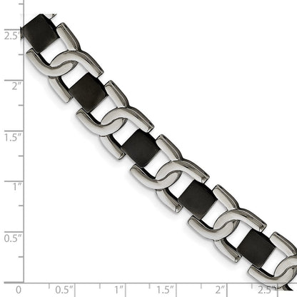 Edelstahl Chisel Poliert Schwarz Ip-beschichtet 8 Zoll Fantasieglieder Armband