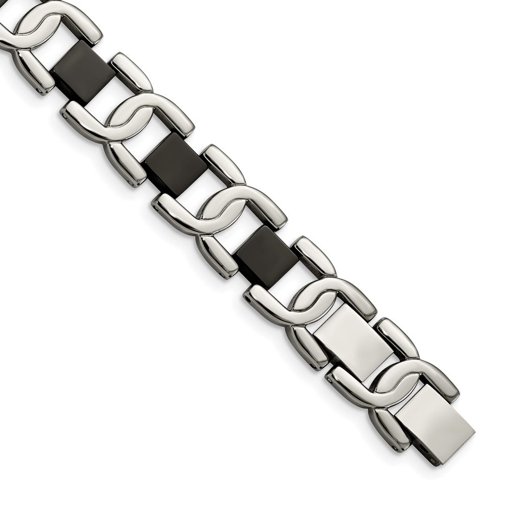 Edelstahl Chisel Poliert Schwarz Ip-beschichtet 8 Zoll Fantasieglieder Armband