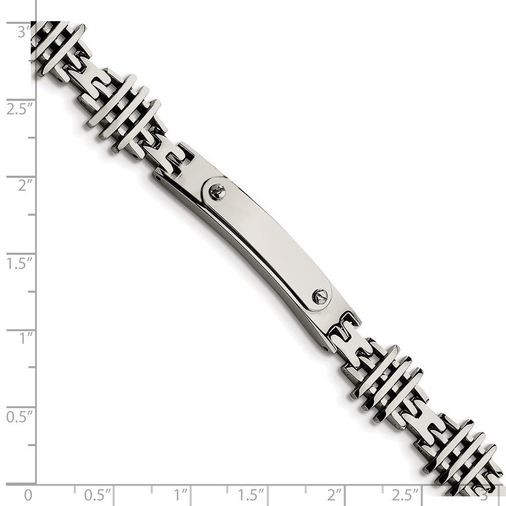 8.5 Zoll Edelstahl Poliert 8.5 Zoll Id Armband