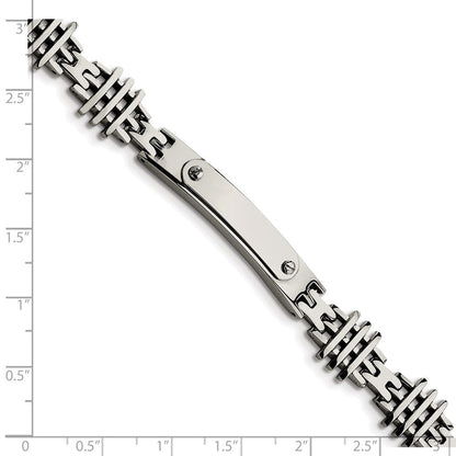 8.5 Zoll Edelstahl Poliert 8.5 Zoll Id Armband