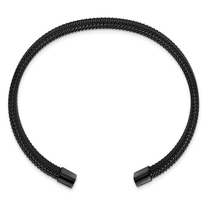 Edelstahl Poliert Schwarz Ip-beschichtet Draht Netz 8mm Manschette Armreif