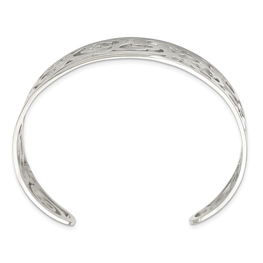 Edelstahl Chisel Poliert Fantasie Manschette Armband