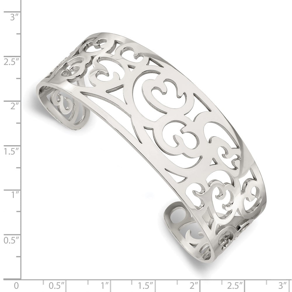 Edelstahl Chisel Poliert Fantasie Manschette Armband