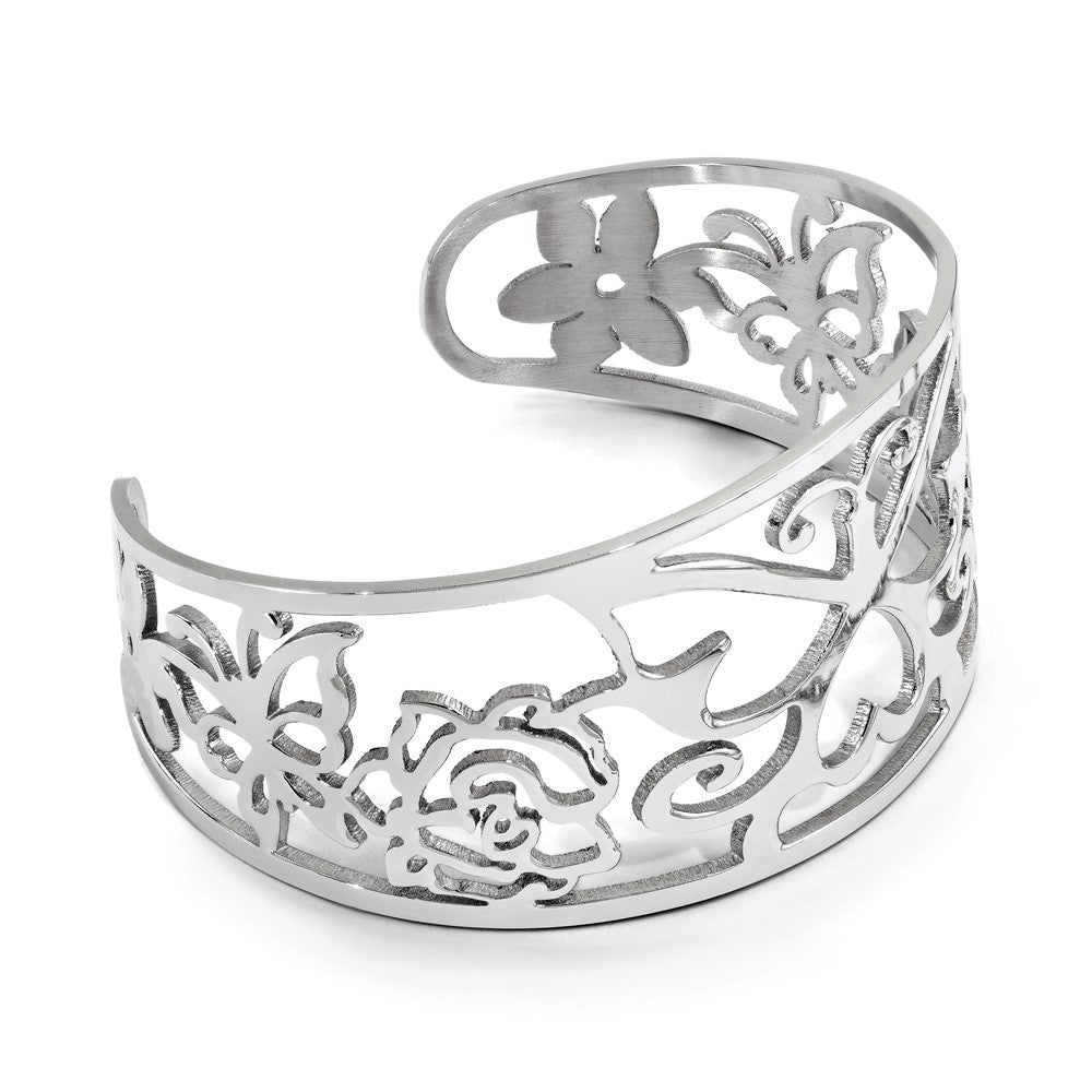 Edelstahl Chisel Poliert Fantasie Manschette Armband