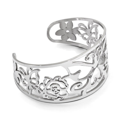Edelstahl Chisel Poliert Fantasie Manschette Armband