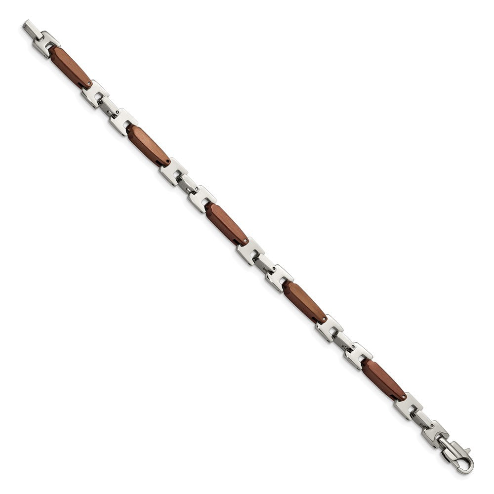Edelstahl Chisel Poliert Braun Ip-beschichtet 8.25 Zoll Armband