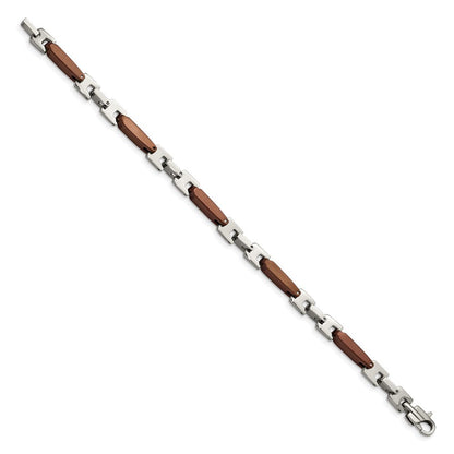 Edelstahl Chisel Poliert Braun Ip-beschichtet 8.25 Zoll Armband