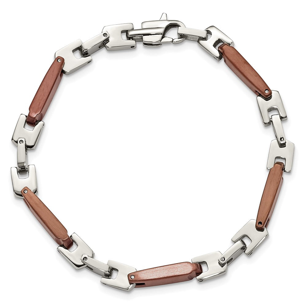 Edelstahl Chisel Poliert Braun Ip-beschichtet 8.25 Zoll Armband