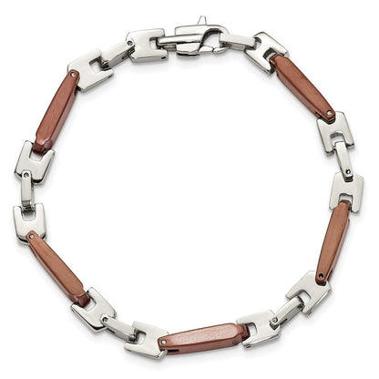 Edelstahl Chisel Poliert Braun Ip-beschichtet 8.25 Zoll Armband
