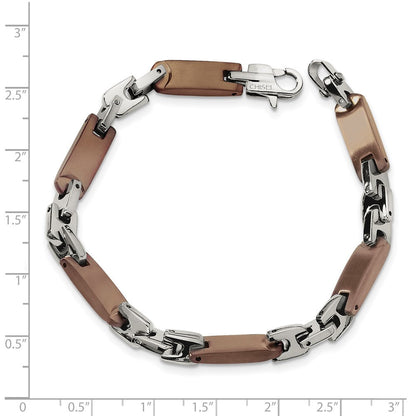Edelstahl Chisel Poliert Braun Ip-beschichtet 8.25 Zoll Armband