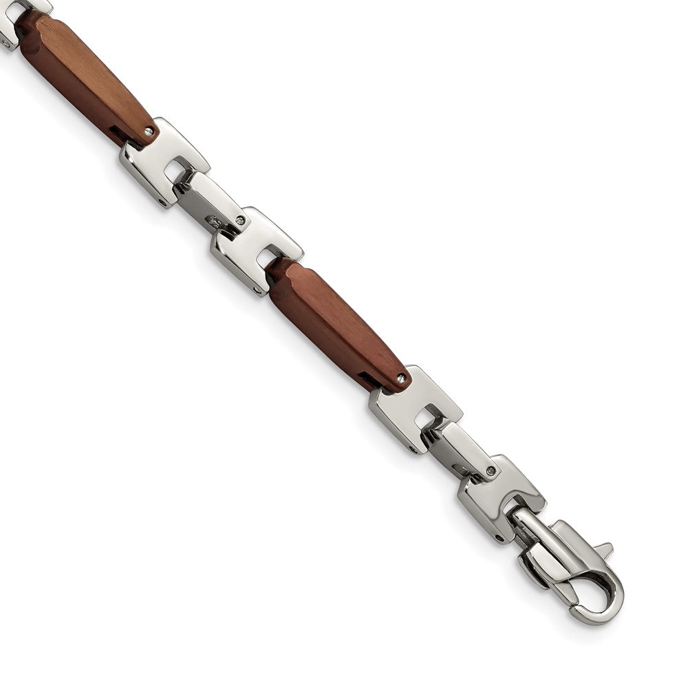 Edelstahl Chisel Poliert Braun Ip-beschichtet 8.25 Zoll Armband