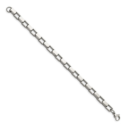 Edelstahl Chisel Poliert 8 Zoll Quadratisch Glieder Armband