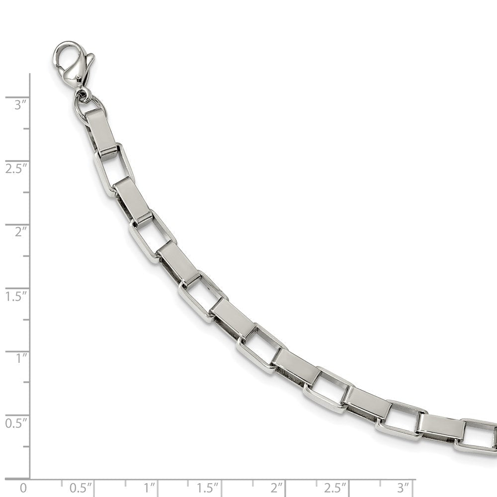 Edelstahl Chisel Poliert 8 Zoll Quadratisch Glieder Armband