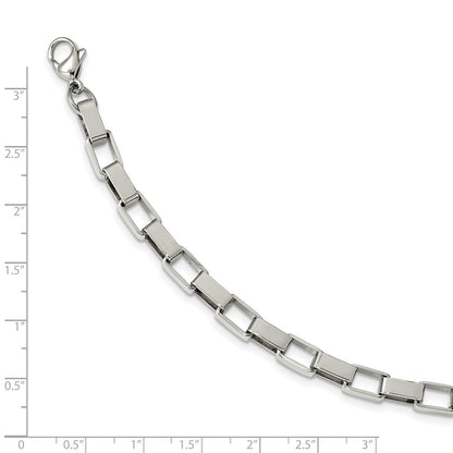 Edelstahl Chisel Poliert 8 Zoll Quadratisch Glieder Armband
