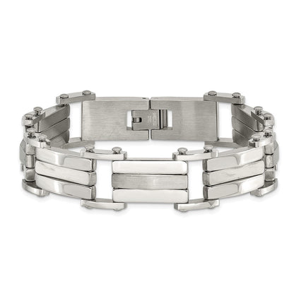 Edelstahl Chisel Gebürstet und Poliert 8.5 Zoll Glieder Armband