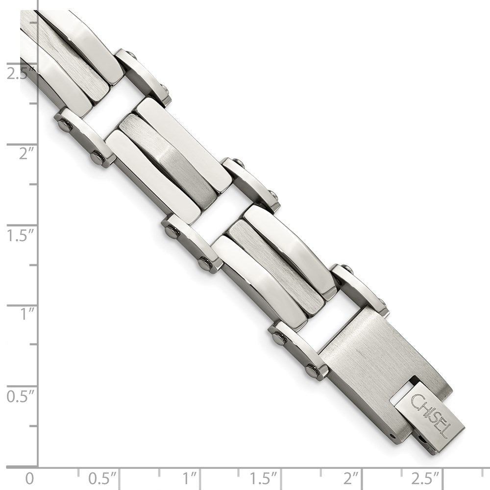 Edelstahl Chisel Gebürstet und Poliert 8.5 Zoll Glieder Armband