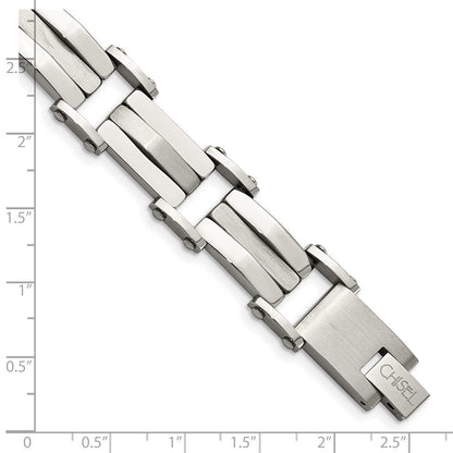 Edelstahl Chisel Gebürstet und Poliert 8.5 Zoll Glieder Armband
