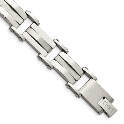 Edelstahl Chisel Gebürstet und Poliert 8.5 Zoll Glieder Armband