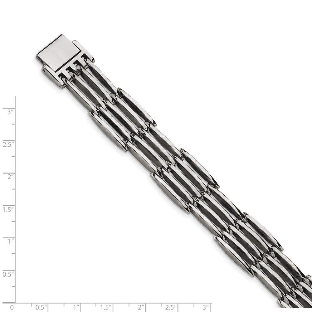 Edelstahl Chisel Poliert 8.5 Zoll Glieder Armband