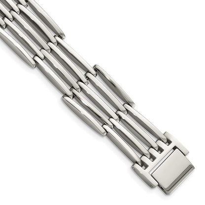 Edelstahl Chisel Poliert 8.5 Zoll Glieder Armband