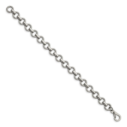 Edelstahl Chisel Poliert 8.25 Zoll Kreis Glieder Armband