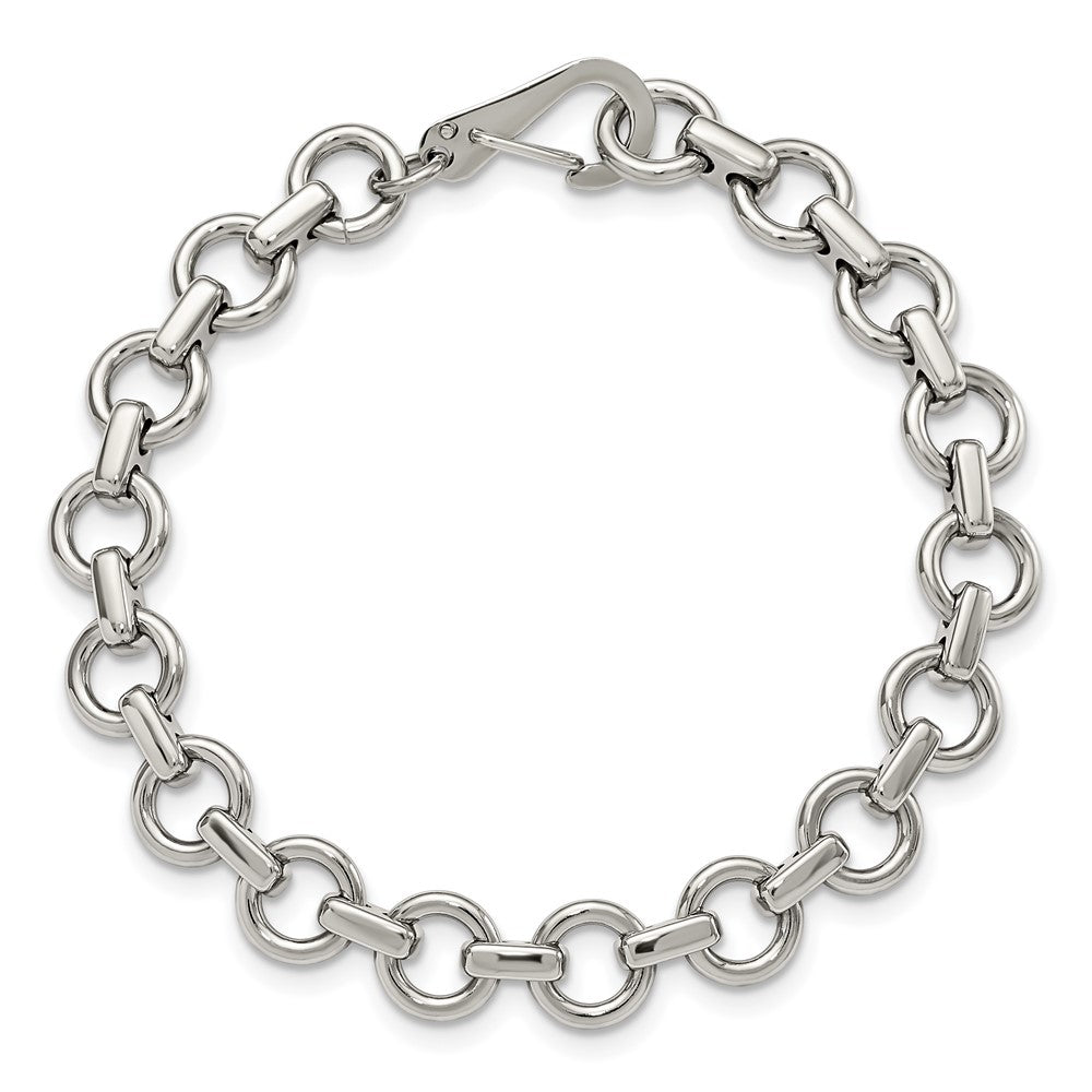 Edelstahl Chisel Poliert 8.25 Zoll Kreis Glieder Armband