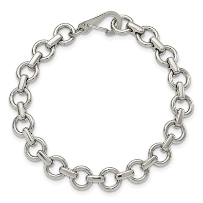 Edelstahl Chisel Poliert 8.25 Zoll Kreis Glieder Armband